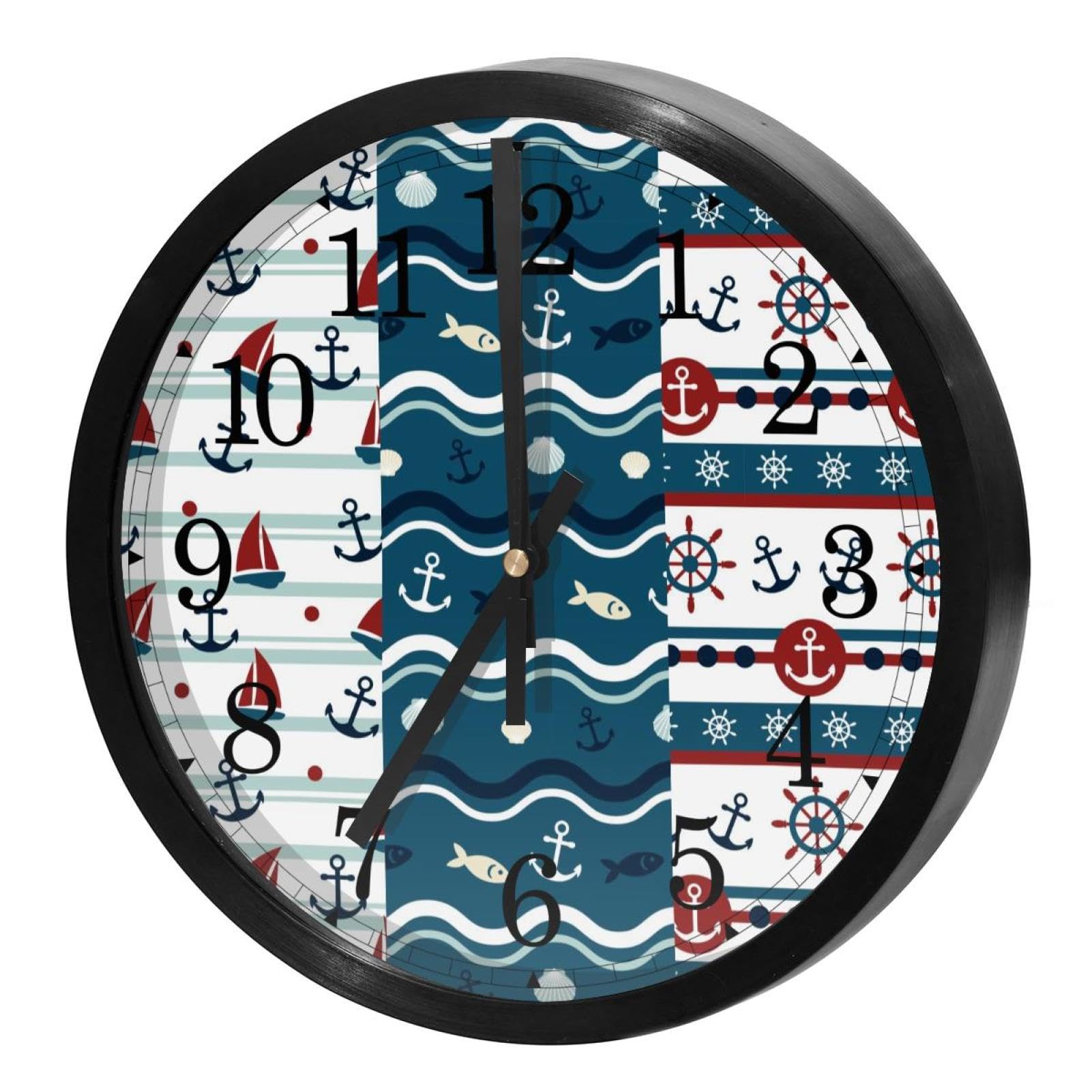 Horloge murale à quartz motif poisson pour une ambiance douce et calme