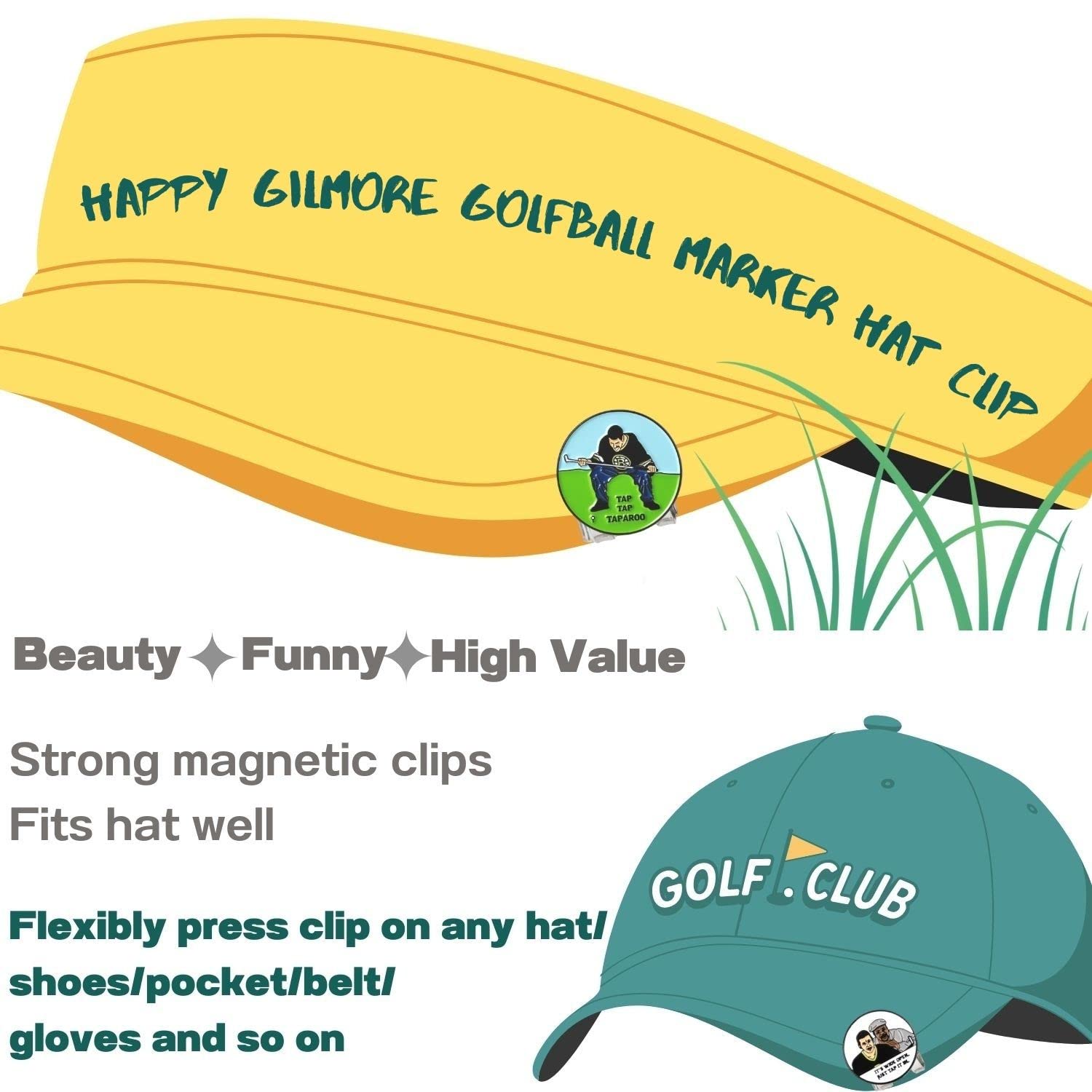Anime Golfballmarker Mit Magnetischem Hutclip – Lustiges Golf-Geschenk Für Männer, Frauen, Kinder