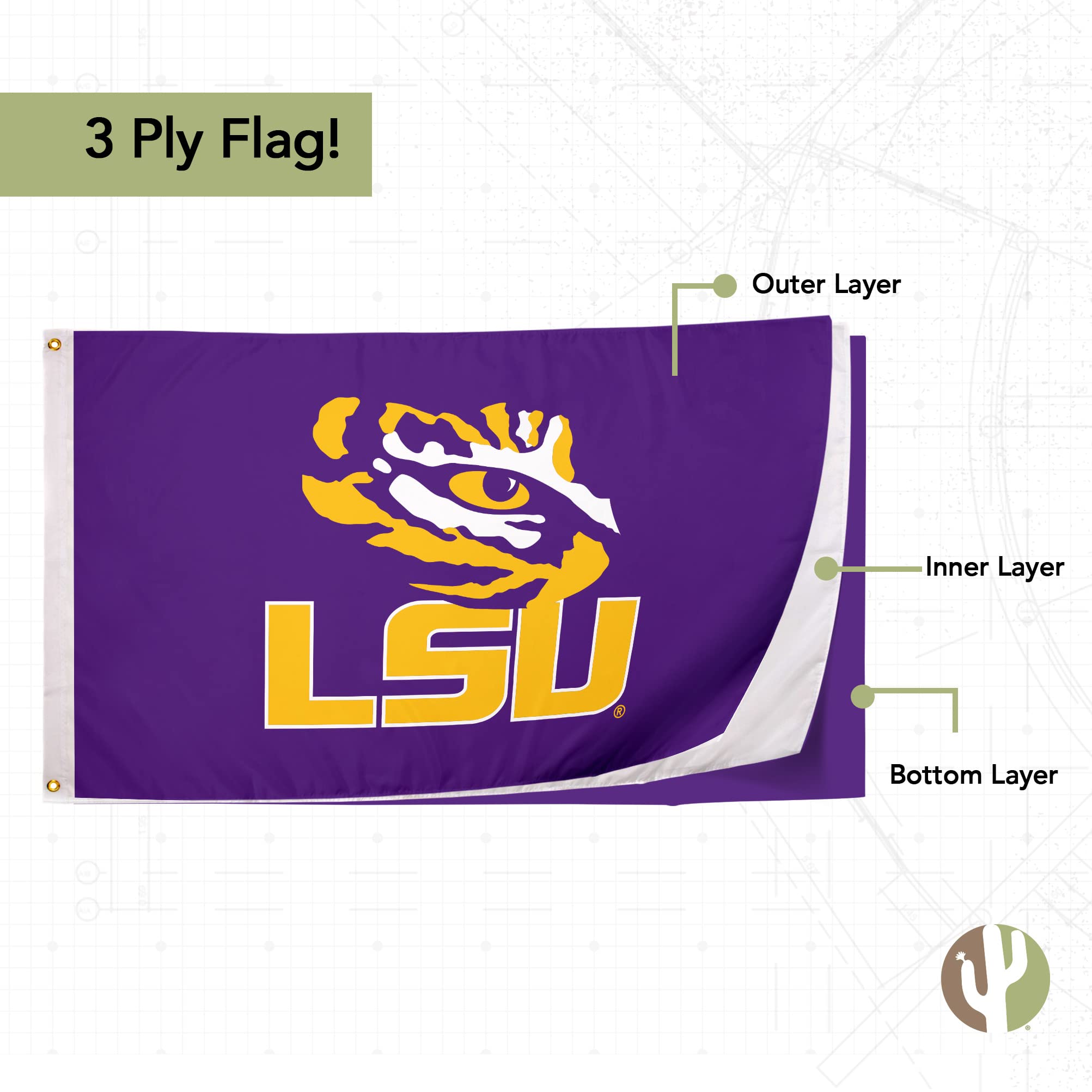 Utica College NCAA Flag - 3x5 Feet, 100D Polyester, Single-Sided With Grommets, Officially Licensed - View #4