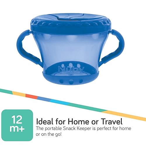 Miniatura 5 de Nuby Paquete de 2 recipientes para aperitivos, azul y verde