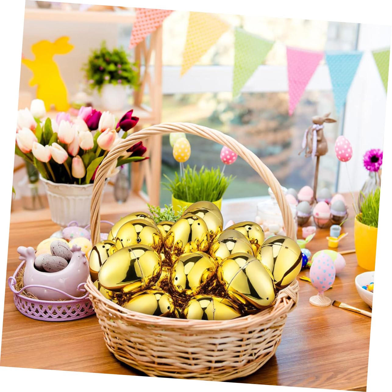 VOSAREA 100pezzi Uova Pasquali Riempibili Decorazioni Forma di per Feste Pasquali Scatole per Dolci e Regali per Abbellire Ambienti e Celebrare La Pasqua