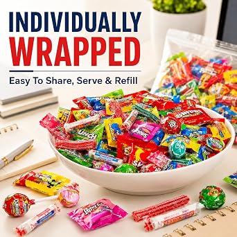 Candy Variety Pack 80+ Ct, 2 LB Bulk Individually Wrapped Assorted Candy