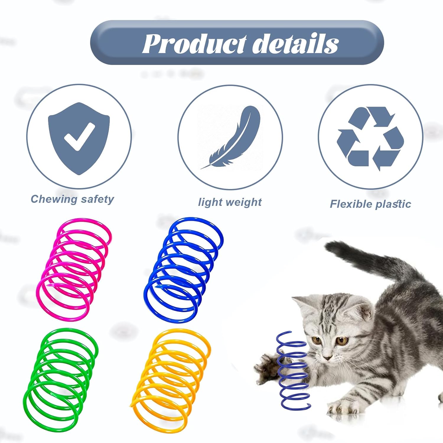 40 Pcs Colourful Cat Springs,Kitten Toys,Cat Spiral Toy,Durable Plastic Toys Springs for Bouncing Play Training Fun Gift 4 71cVSDCIMFL. AC SL1500