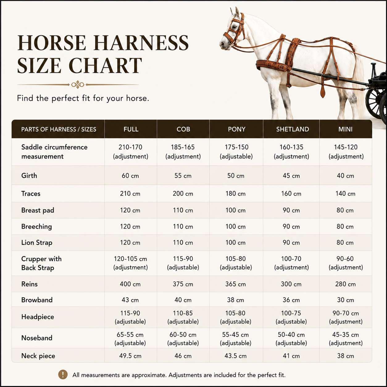 Single Horse Driving Nylon Harness for Horse Cart Set with Saddle Girth Traces Breast Pad Breeching Lion Strap Reins Browband, Headpiece Crupper Adjustable Nylon Carriage
