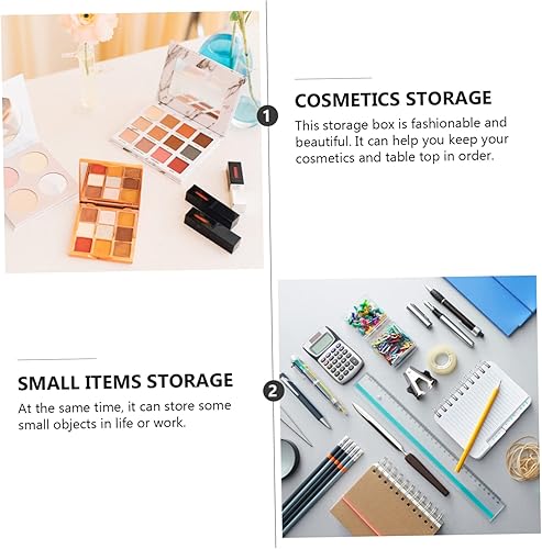 Miniatura 3 de STOBAZA Caja de almacenamiento de madera, cajones de almacenamiento, cajones de almacenamiento de maquillaje, contenedores de escritorio,