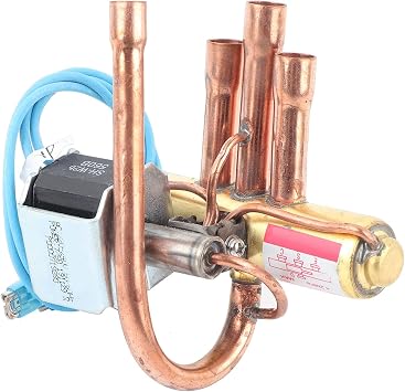Mumusuki 4-Way Reversing Valve, HVAC Solenoid Valve for AC Refrigeration Systems, Air Conditioning Refrigeration Service Maintenance Accessory1P