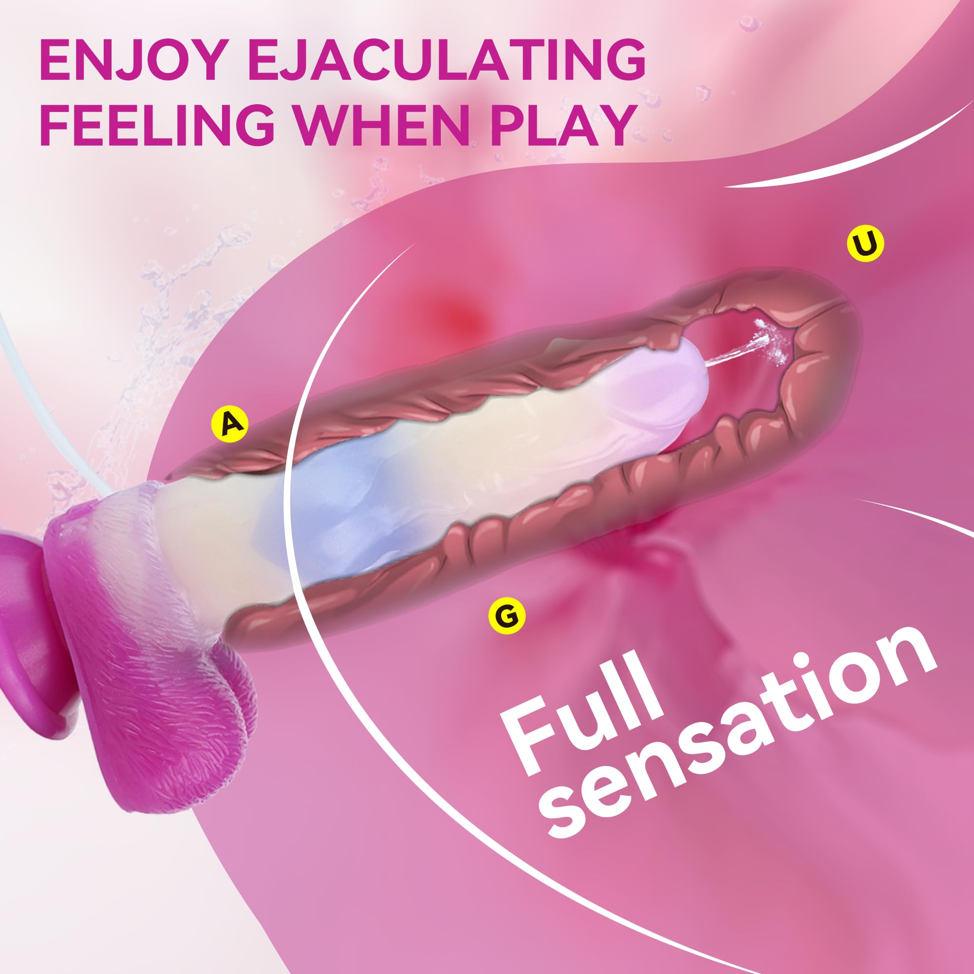 Squirting Dog Dildo Silicone 8.19'' Realistic Animal Dildos with Suction Cup Dragon Dildo Canine Dildo Anal Toys for Couples Women Strap On(): Pink