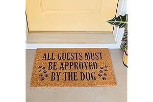 Funny Coir Doormat: Put Your Pup In Charge with "All Guests Must...