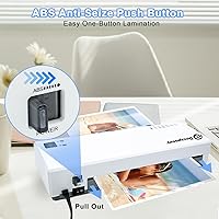 Vista 4 de Laminadora, máquina laminadora térmica y fría 4 en 1 con 50 hojas de laminación, laminadora personal de 9 pulgadas con cortador de papel