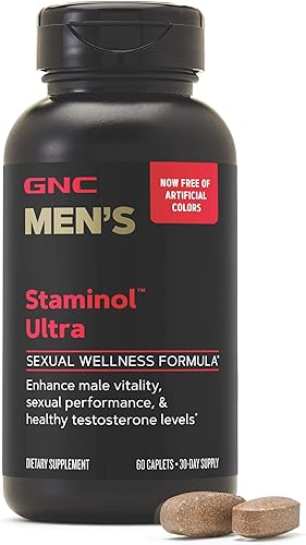GNC Mega Men Staminol Ultra, niveles saludables de testosterona, 60 cápsulas