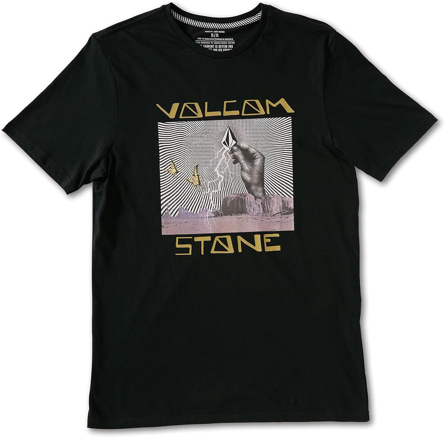 Volcom Men's Stone Strike Short Sleeve Tee Black : Clothing, Shoes & Jewelry