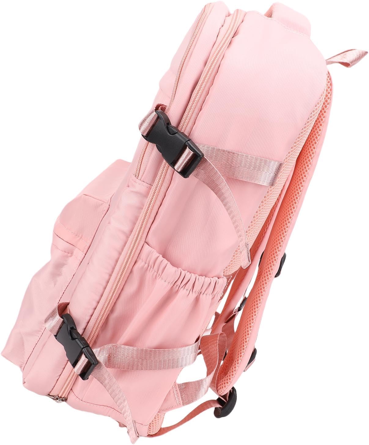 Large Capacity Compact Travel Backpack With Pump, Rainproof Vacuum Compression Bag For 15.6 Inch Laptop, 27L (Pink)