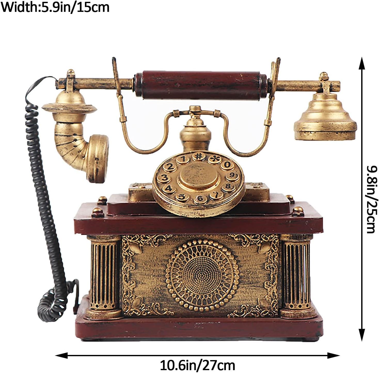 Antique Telephone Creative Retro Decorative Phone Iron Telephone Decorating Cafe Bar Window Decoration Home Decoration Props