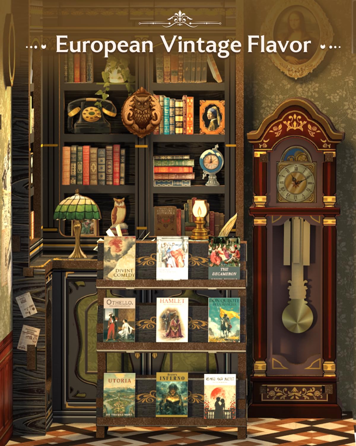 CUTEBEE Book Nook Kit - DIY Miniatur Haus Kit für Erwachsene, Jugendliche und Anfänger, DIY House Bibliothek Tiny House Bookshelf Decor 3D Puzzle, Geschenke für Familie, Freunde (Owl Bookstore)