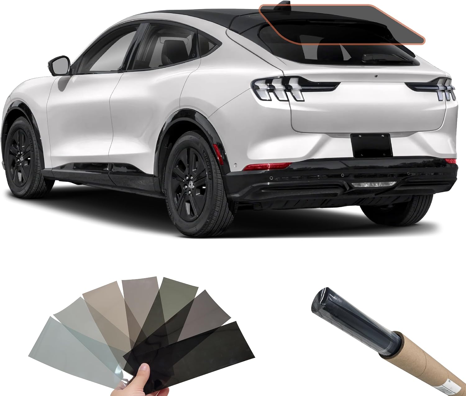 MotoShield Pro 1.5mil Professional Performance Precut Nano Carbon Window Tint Film Kit for (2024-2025) Ford Mustang Mach E (Front Driver/Passenger 35%)