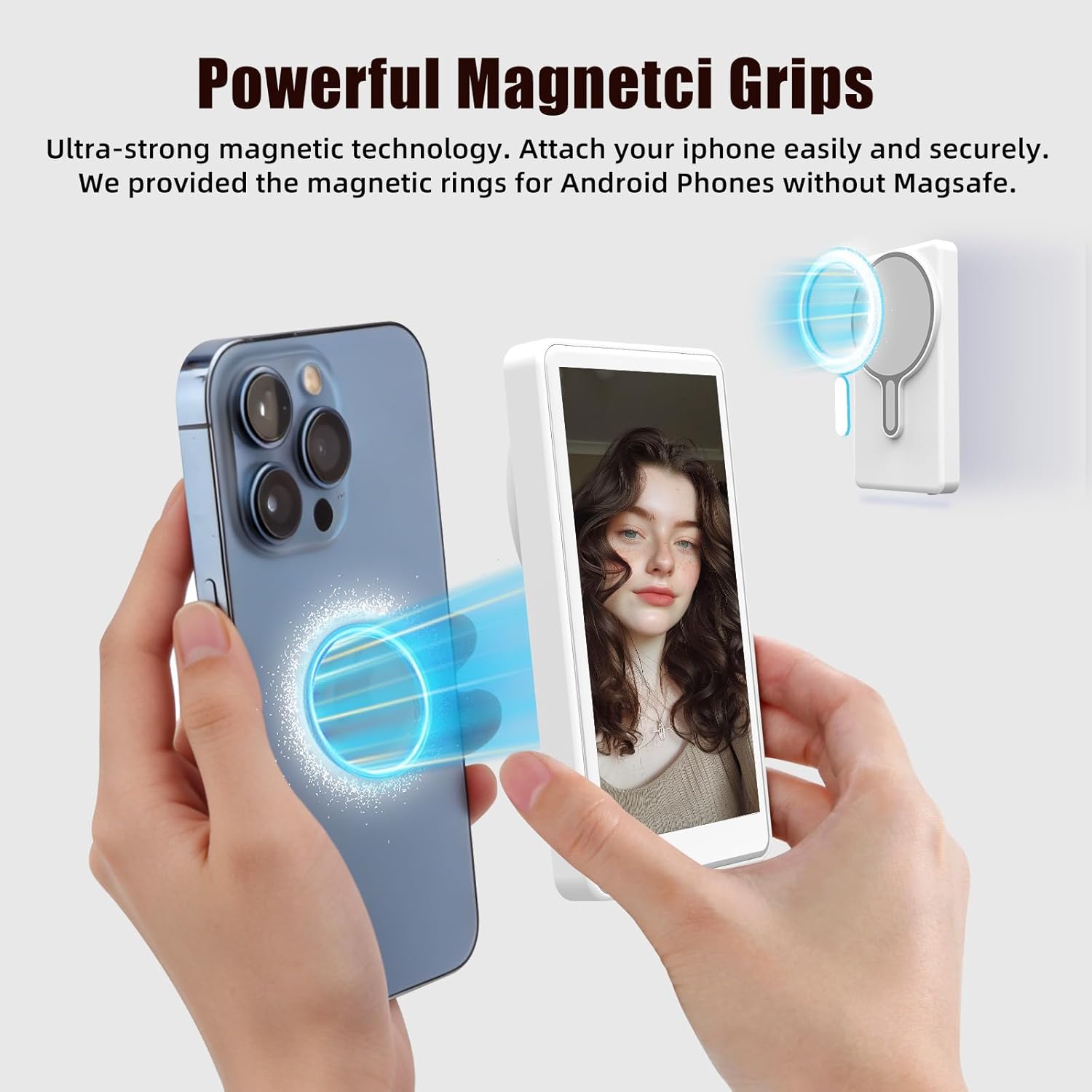 ANDYCINE T1P 4 Inch Wireless Magnetic Phone Rear Screen Monitor Phone Selfie Screen with Remote Control Support 4K 30FPS Video Built in Battery 1800mAh 2Hours Use