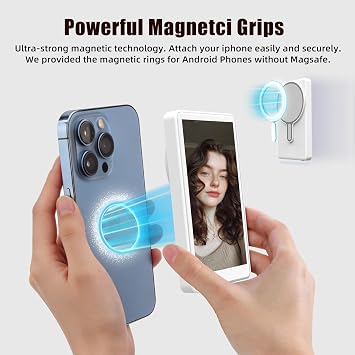 4 Selfie Screen for iPhone,Magnetic Wireless Phone Back Monitor