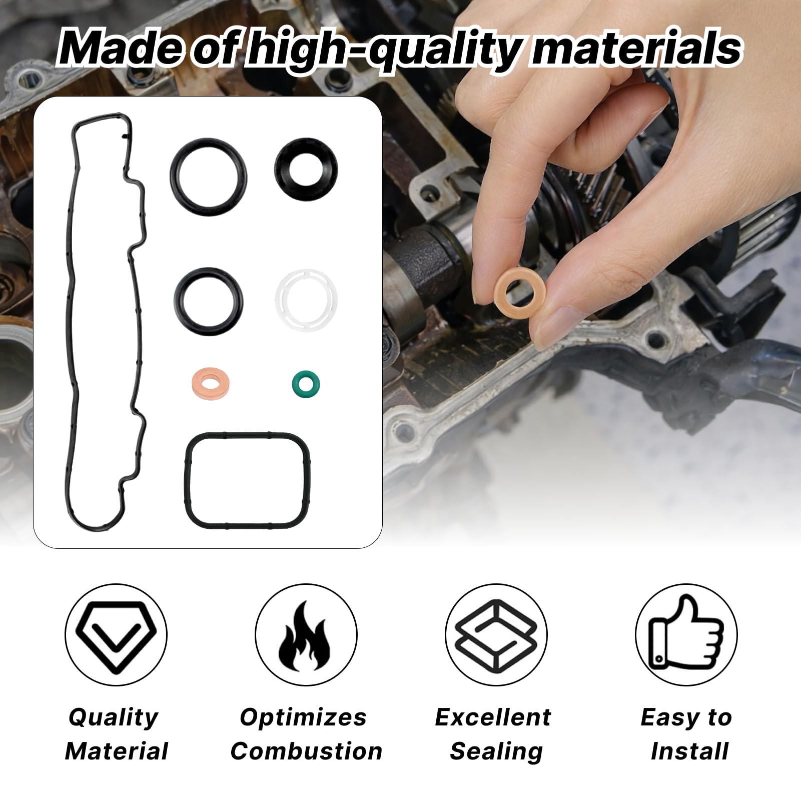 21pcs Joints Injecteur 1.6 HDI Culbuteur D'admission Pour 206 207 3008 307 308 407 5008 Expert Partner Jumpy Scudo C-Max 1982A0 joint d'Injecteur