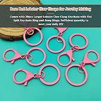Vista 9 de 30Pcs Lobster Claw Clasps Keychain for Jewelry Making,Metal Lobster Clasp Swivel Trigger Clips with Jump Rings Flat Split Keychain Ring for DIY