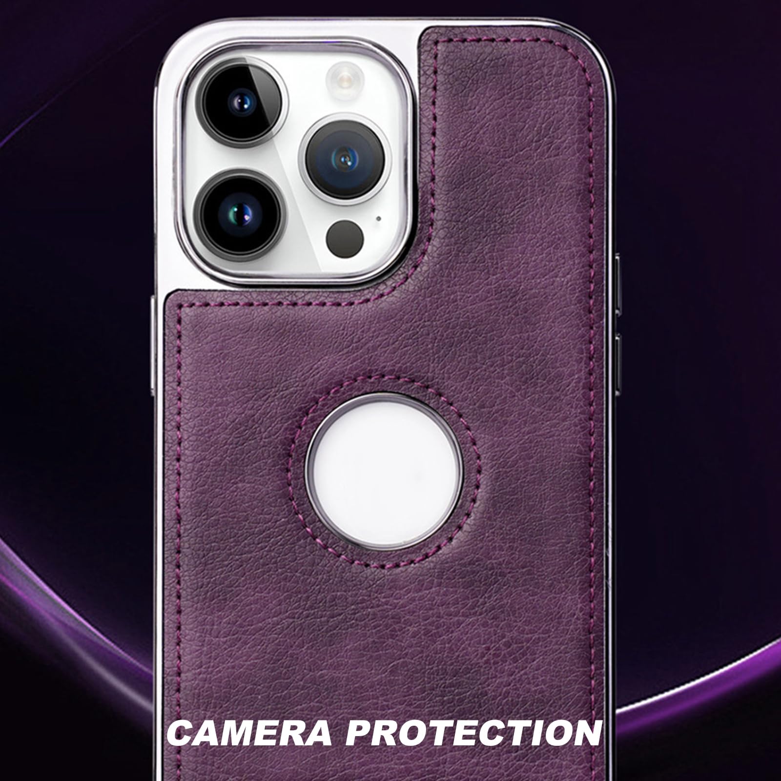 Galwanizowane etui do iPhone 16 Pro Max/16 Pro/16 Plus/16, wąskie skórzane etui z uchwytem z logo widoku, odporne na wstrząsy, etui ochronne na aparat, czarne, 16
