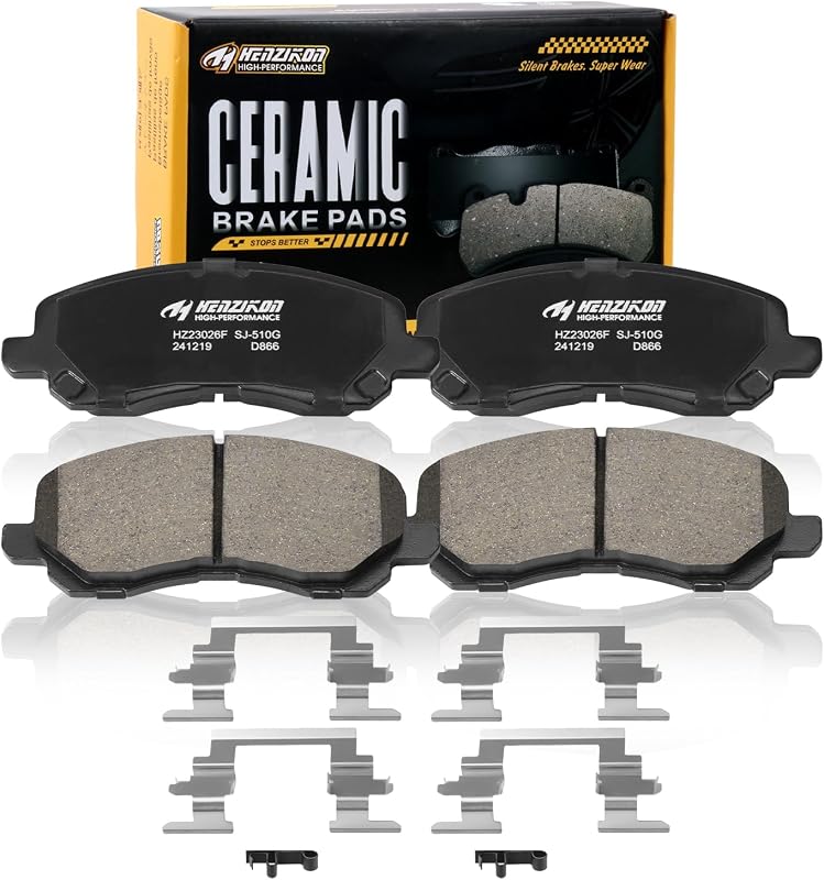 Pastilhas de freio dianteiras cerâmicas HYFTJYZ HZ866 para Jeep, Dodge, Chrysler e Mitsubishi – 1 unidade