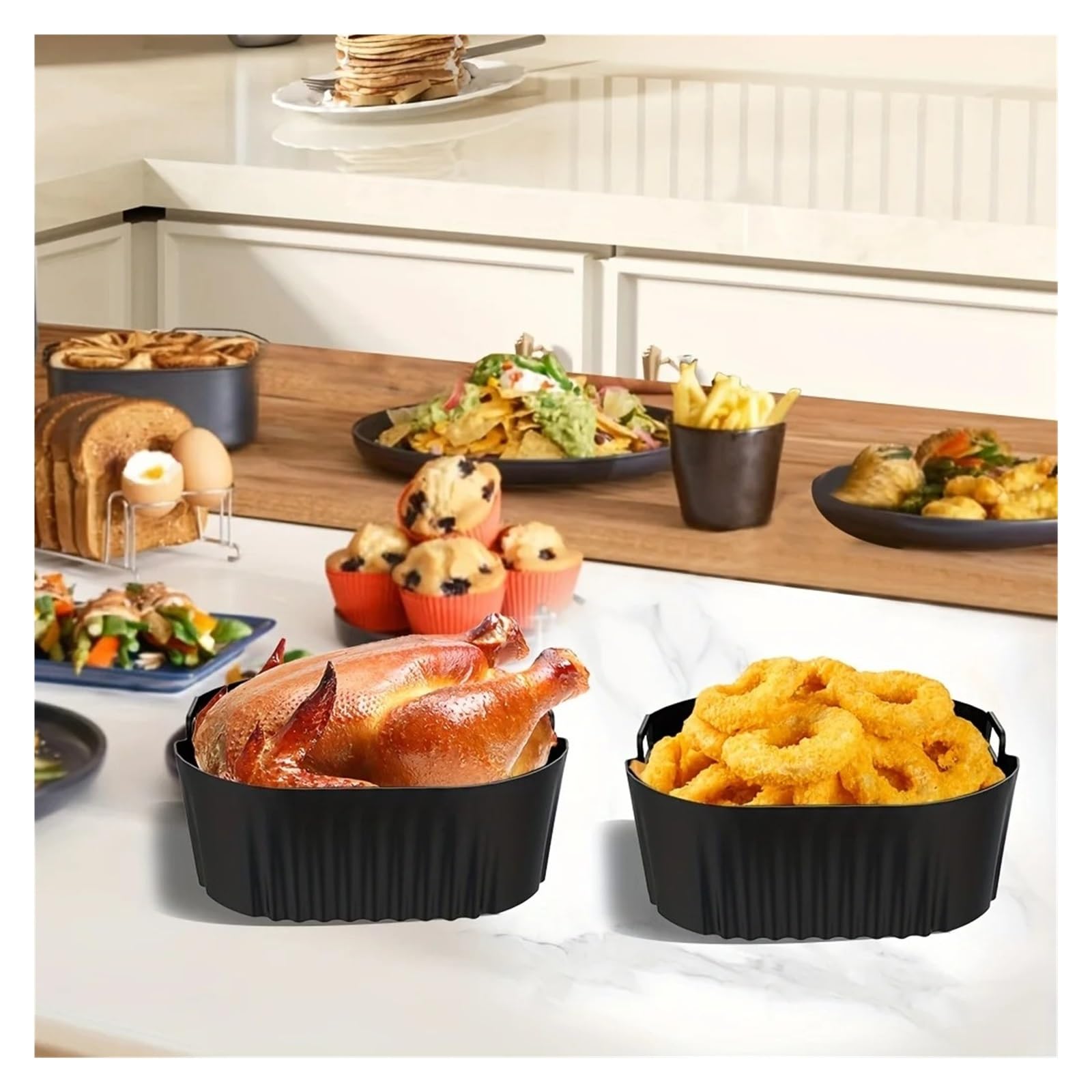 Genérico Compatible con Philips, 2Pcs Bandeja De Hornear NA229 | Bandeja for Hornear de Silicona, 2 Piezas, Fácil de Limpiar, for Freidora y Horno