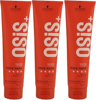Schwarzkopf OSIS Rock Hard Lot de 3 flacons de 150 ml, soin cheveux flacon de 150 ml