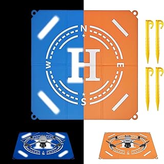 Nighttime Reflective Drone Landing Pad, Waterproof Portable Fast-Foldable Helipad Universal Landig Pad Weighted Helipad for Mini 5 Pro/4/3/2 SE/4K/DJI Neo/Flip/Mavic 3/RC Quadcopters(22in)