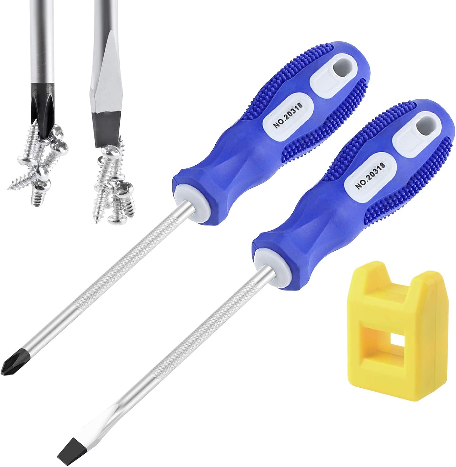 IEBUOBO Slotted and Phillips Screwdriver, PH2 4" Long Crosshead