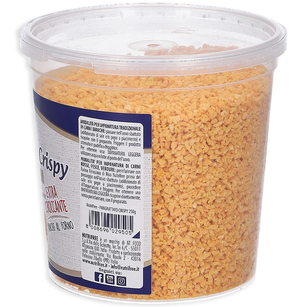 Nutri Free Pangrattato Crispy Ideale per Impanature Extra Croccanti (Senza Glutine - Gluten Free) 250g