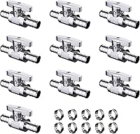 Vista 1 de Paquete de 10 válvulas de cierre recto, válvula de cierre recto Pex de 1/2 pulgada x 1/2 pulgada Pex, válvula de grifo de cuarto de vuelta, cromo