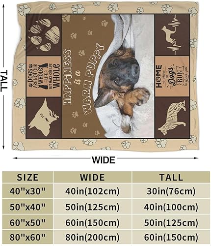 Miniatura 6 de Manta de pastor alemán, divertida manta de perro pastor alemán para niñas y niños, súper suave y acogedora manta de forro polar lindo manta mullida
