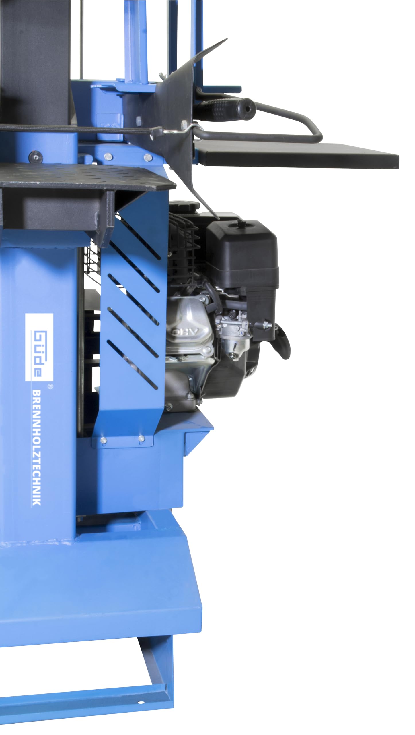 Güde Benzin-Holzspalter GHS 500/8TB (Spaltdruck 8 t, Benzinmotor 4,1 kW / 5,5 PS, Euro-V geprüft, 196 cm³, Öldruck 270 bar, Spaltgutlänge 500 mm, Spaltgut-Ø 350 mm, 2-Hand-Sicherheitsbedienung)