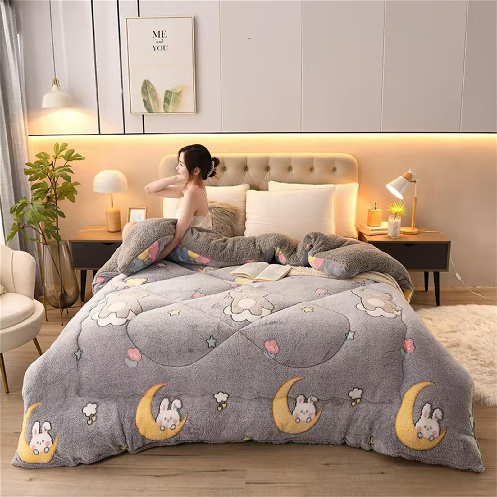 LLiuvcc Super Warm Thickened Lamb Quilt Winter Blanket，Breathable Fluffy Plush Double Sided Velvet Blanket for Home Bedroom(Color15,200x230cm(5KG))