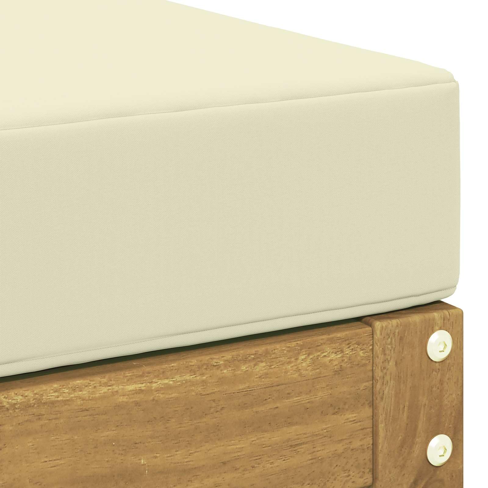 Banco de exterior blanco 80 x 43 cm madera maciza de acacia