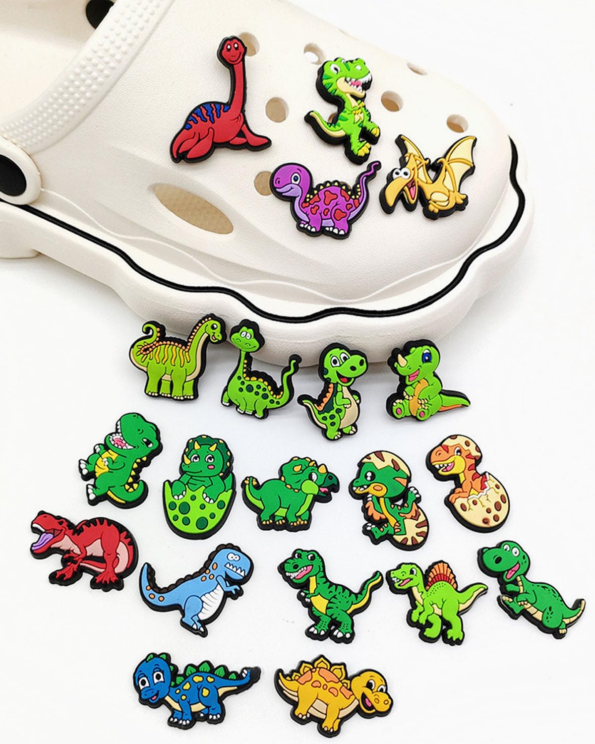 Adornos para zapato Crocs Charms Dinosaurio Pins Jibbitz Decoración de Zapatos para Sandalias de Zueco