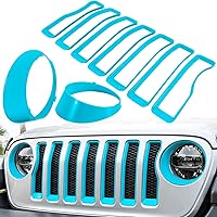 Vista 1 de Insertos de malla de parrilla frontal y cubierta de faros para Jeep Wrangler JL JLU Sport & Sport S solamente 2018-2023 Accesorios exteriores
