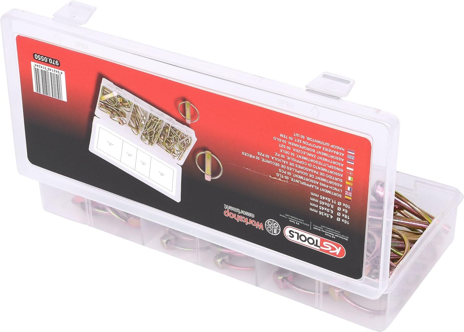 Lynch pins assortment, 50 pcs