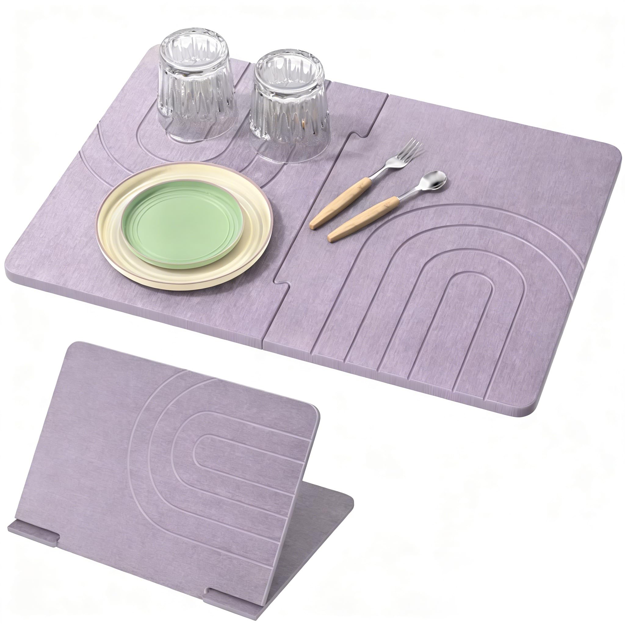 Luxspire Valet Tray, Large Stone Drying Mat for Kitchen Counter