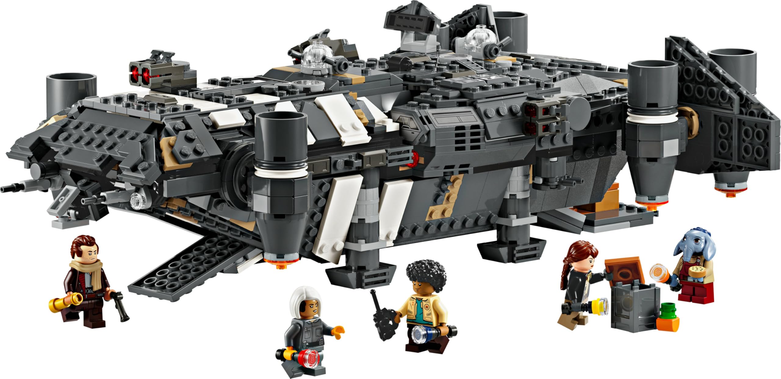 LEGO Star Wars Onyx Cinder, Astronave Giocattolo da Costruire dalla Serie TV Skeleton Crew, Giochi per Bambini e Bambine da 10 Anni con 5 Minifigure di Personaggi, Idea Regalo da Collezione 75374