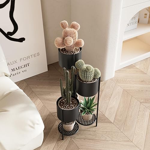Miniatura 6 de DDK Soporte de metal para plantas para interiores y exteriores, estante plegable para macetas de flores, para plantas, múltiples plantas, hogar,