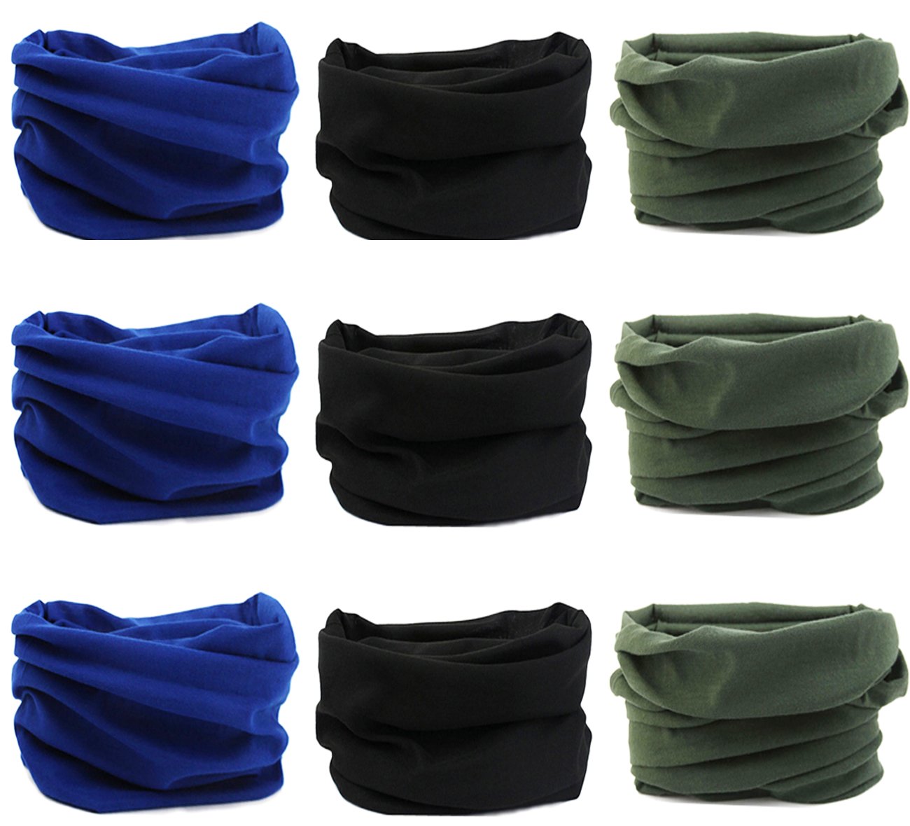 kingree 9PCS Outdoor Headscarves, Womens and Mens Headband Headwear (3x3 Solid Color (1))-picture-38