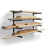 Bora 4-Level Lumber Storage Rack - Heavy Duty Wall Mount Wood Organizer for Garage - Space-Saving Shop Storage Shelves for Plywood, Pipes, Boards - 440lb Capacity PBR-004B