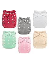 Vista 13 de ALVABABY Pañales de tela para bebé, talla única, ajustable, lavable, reutilizable para bebés y niños, paquete de 6 con 12 inserciones 6BM101