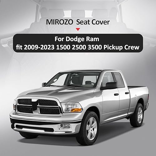 Miniatura 6 de MIROZO Dodge Ram Juego completo, 5 fundas de asiento de automóvil impermeables para Ram 1500 2500 3500 Crew Quad modelos 2009-2024 compatibles con