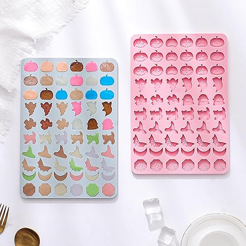 Miniatura 2 de Molde de silicona de Halloween, 2 paquetes de moldes de calabaza y fantasma, moldes de silicona para Halloween, hornear, dulces, chocolate,