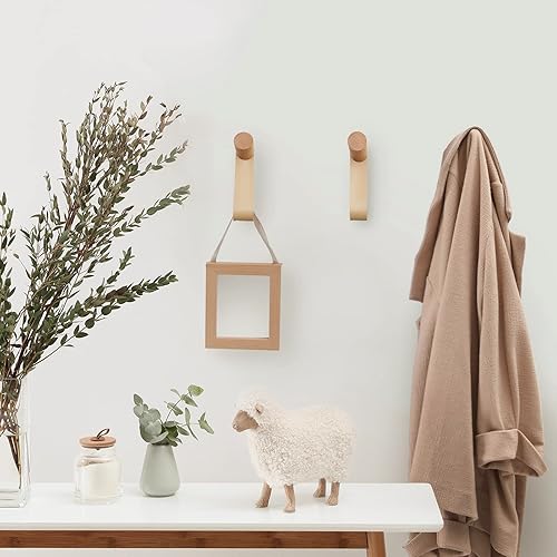 Miniatura 3 de WONQEXZ Gancho de pared, gancho de pared de madera para guardería, ganchos artísticos naturales, ganchos de madera, gancho montado en la pared para
