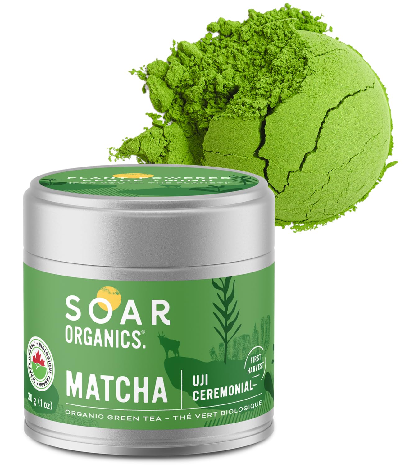 Soar Organics - Uji Ceremonial Grade Matcha Green Tea Powder - Authentic Japanese Origin 1 oz