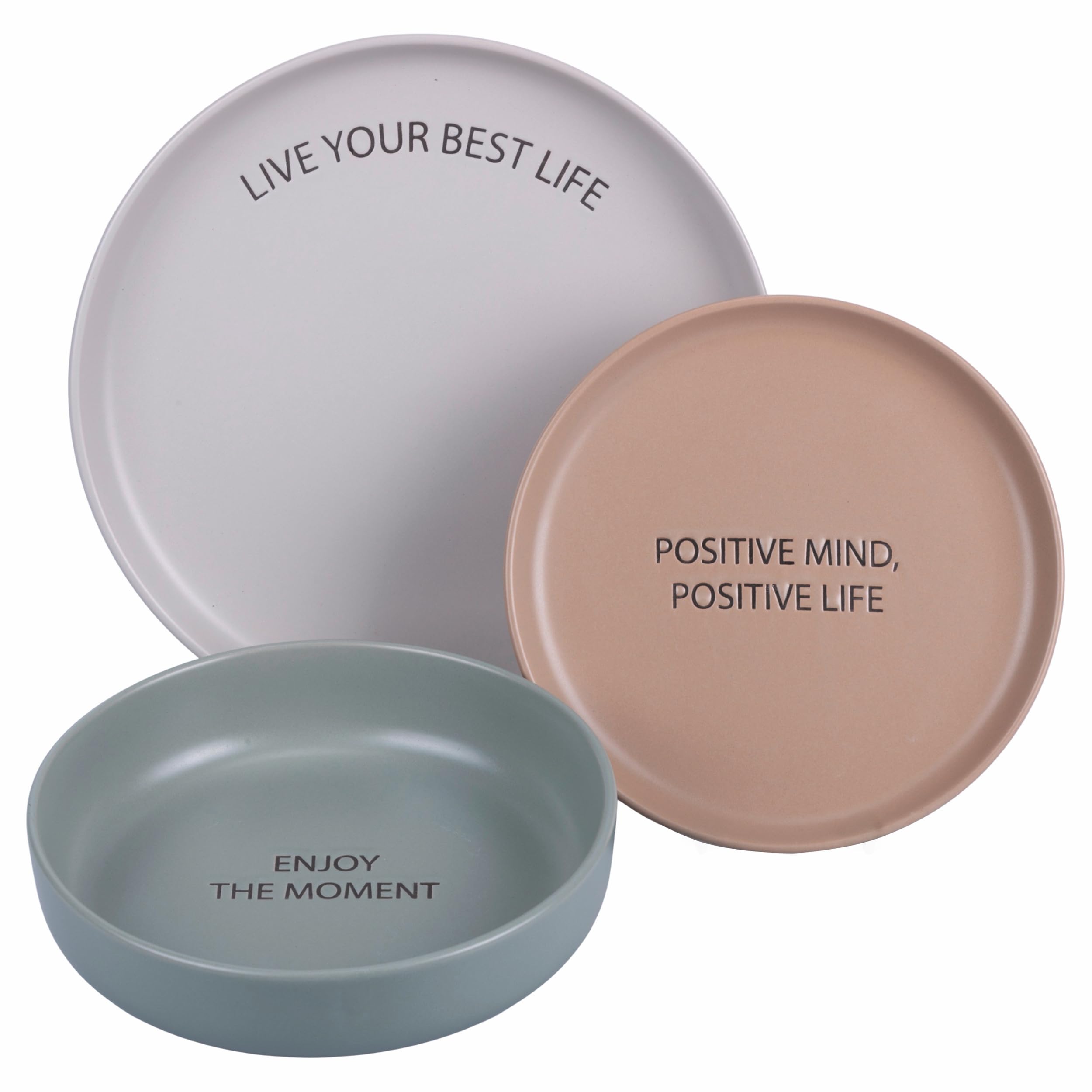 Motivation Colors 3-Piece Stoneware Dinner Set