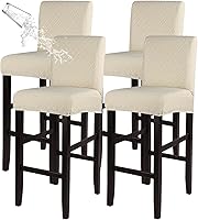 Vista 19 de SearchI - Juego de 4 fundas para taburetes de bar de jacquard, fundas elásticas y lavables para taburetes de bar, fundas para sillas de altura